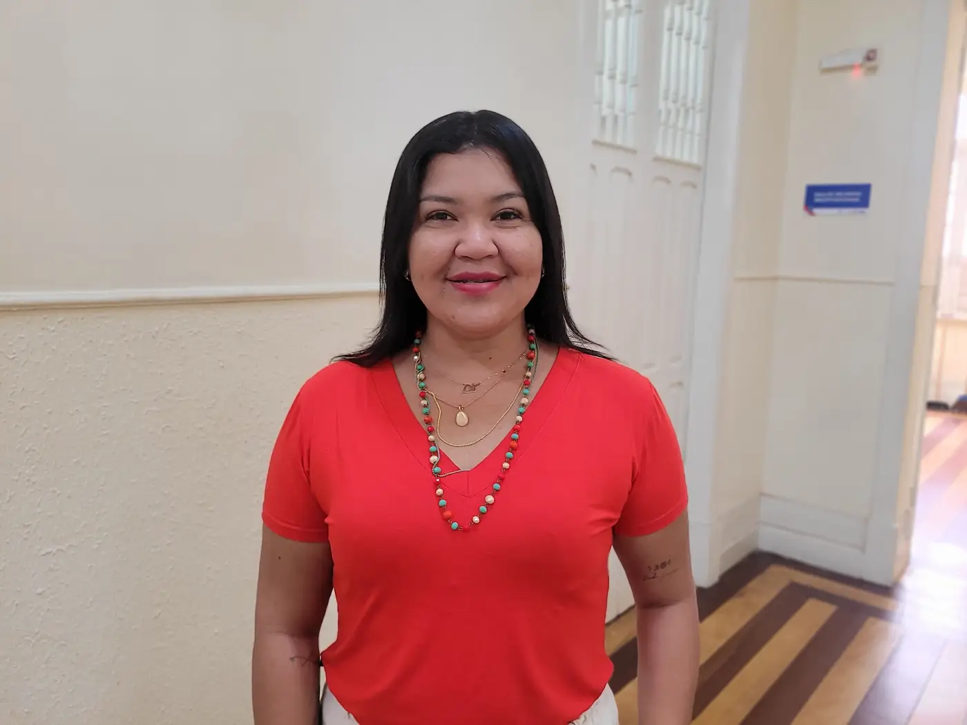 professora Lurdelene Corrêa, formadora da frente de gestão em Soure, no Marajó - Foto: Fernanda Cavalcante / Ascom Seduc