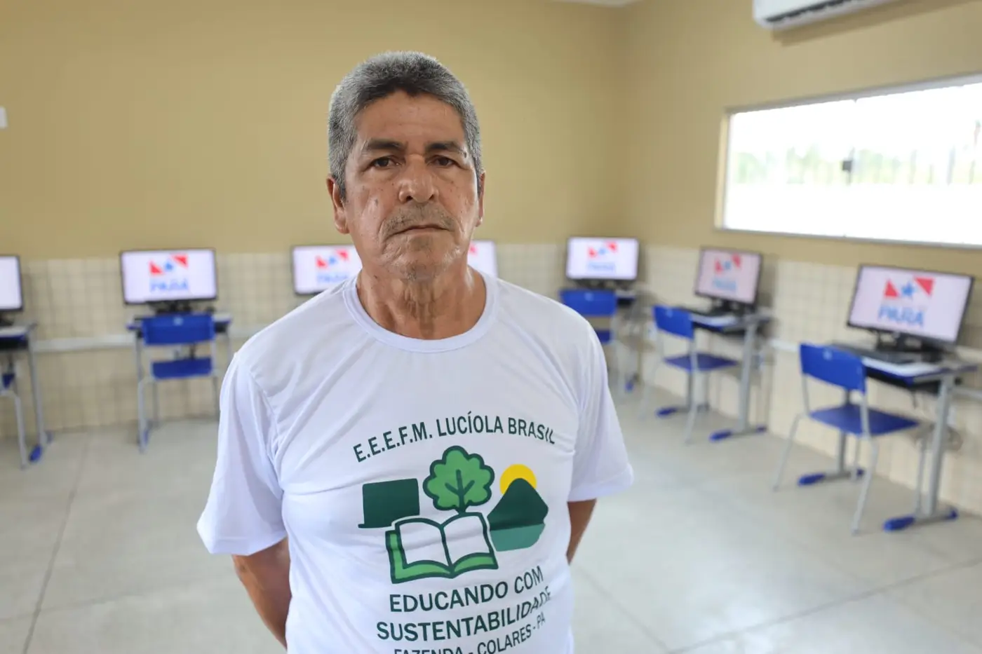 Professor Manoel Ferreira: nova escola é um estímulo- Foto: Bruno Cecim / Ag.Pará
