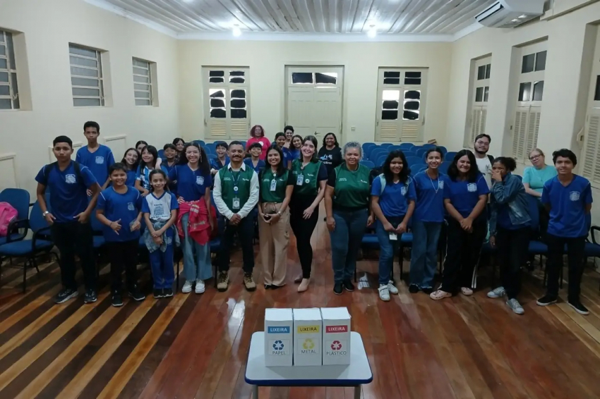 Foto: Parceria entre Hospital Jean Bitar e escola estadual estimula consciência ambiental em jovens