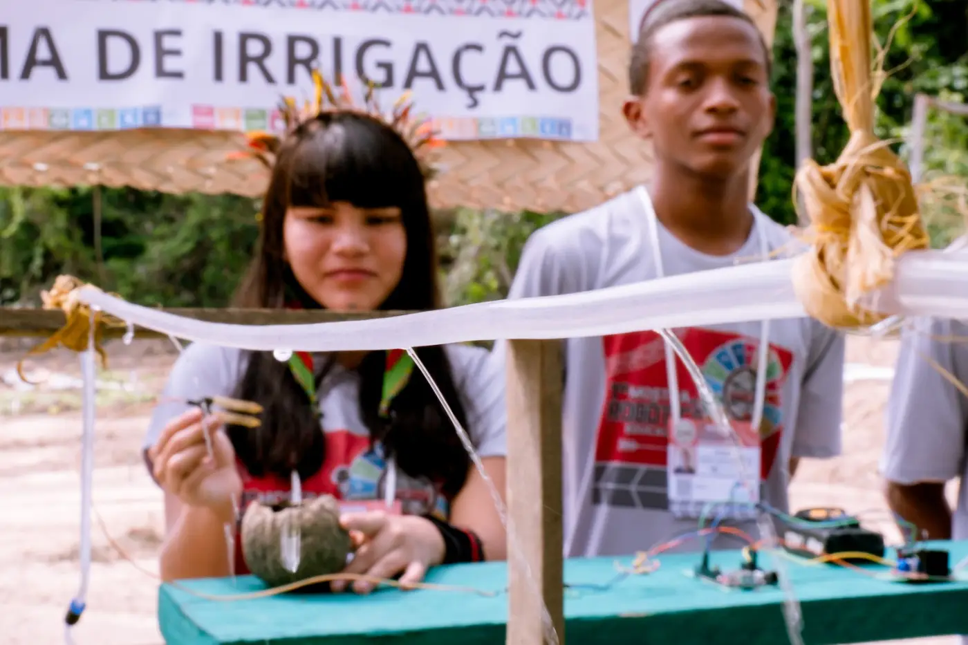 Estudantes exibem as experiências desenvolvidas no projeto que une cultura indígena e novas tecnologias - Foto: Divulgação
