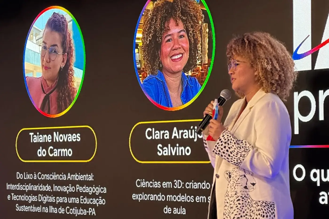 Em São Paulo, a professora Clara Salvino, que ensina sobre Ciências e Biologia no Colégio Santo Antônio, de Alenquer - Foto: Divulgação Em São Paulo, a professora Clara Salvino, que ensina sobre Ciências e Biologia no Colégio Santo Antônio, de Alenquer - Foto: Divulgação