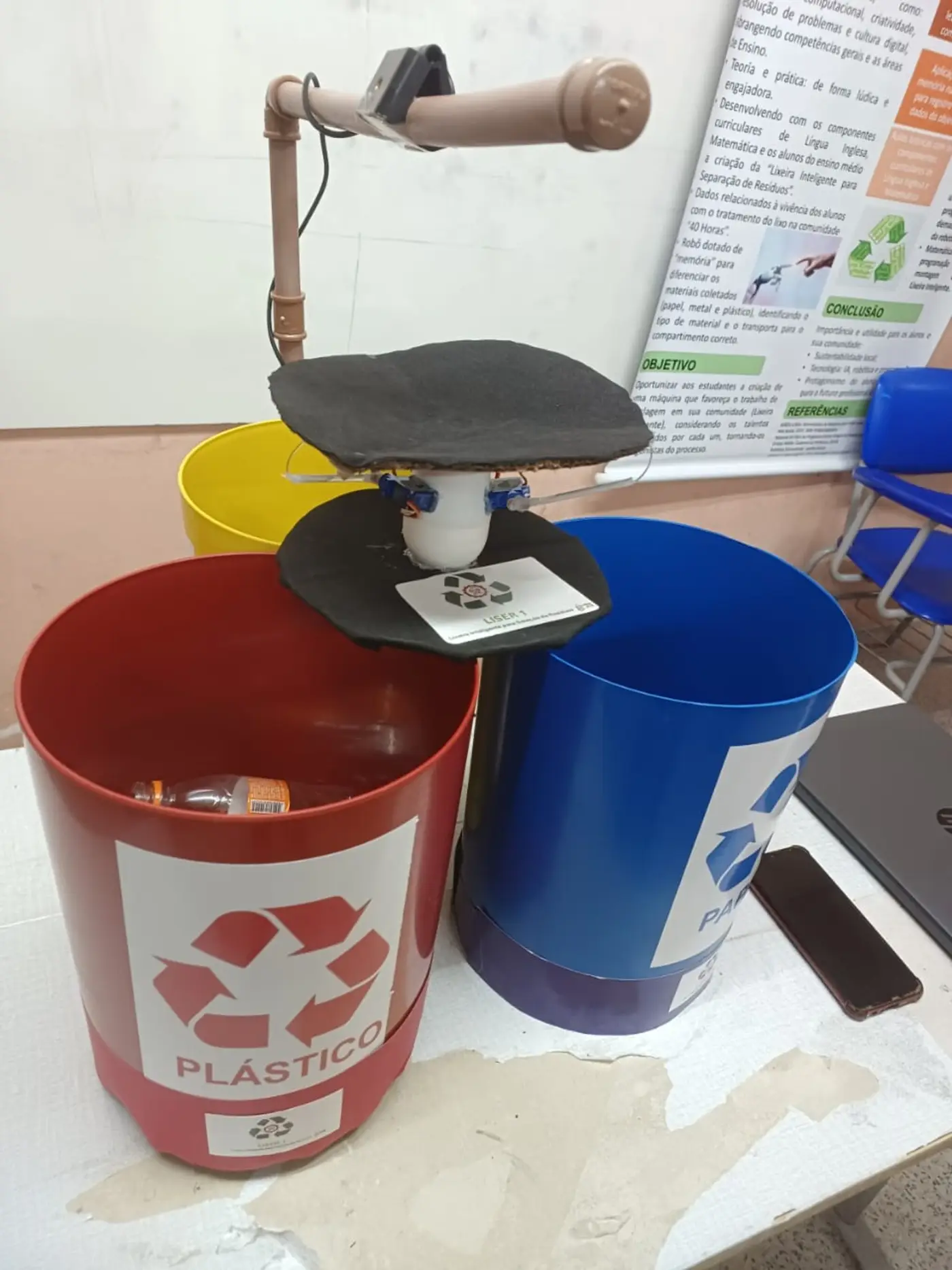 Lixeira sustent&aacute;vel criada por estudantes paraenses - Foto: Divulga&ccedil;&atilde;o