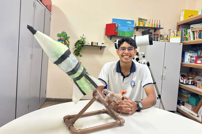 Foto: Estudante da rede pública estadual participa da seletiva Internacional de Astronomia