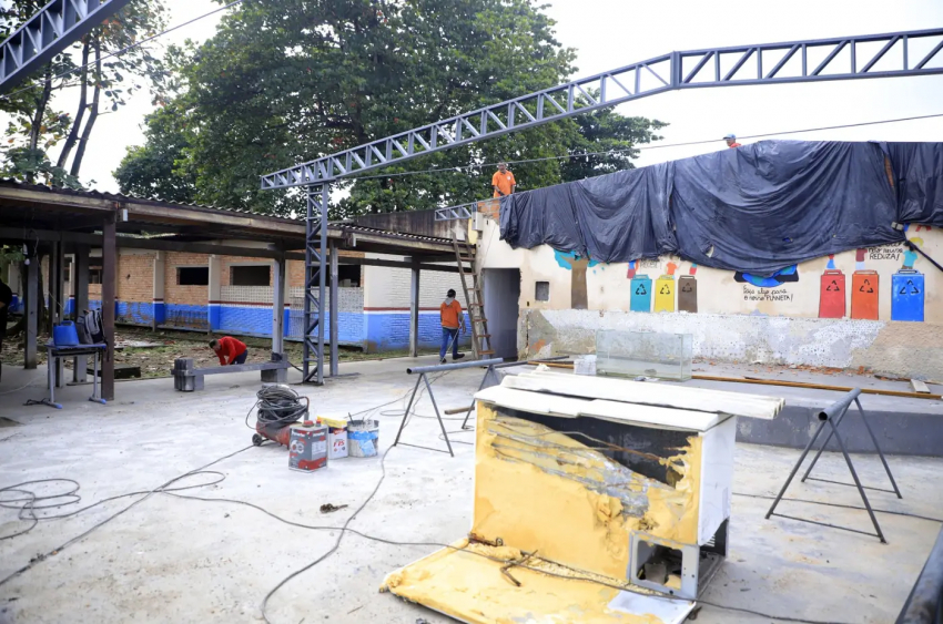Foto: Seduc realiza visita técnica às obras da Escola Estadual Agostinho Monteiro, em Ananindeua