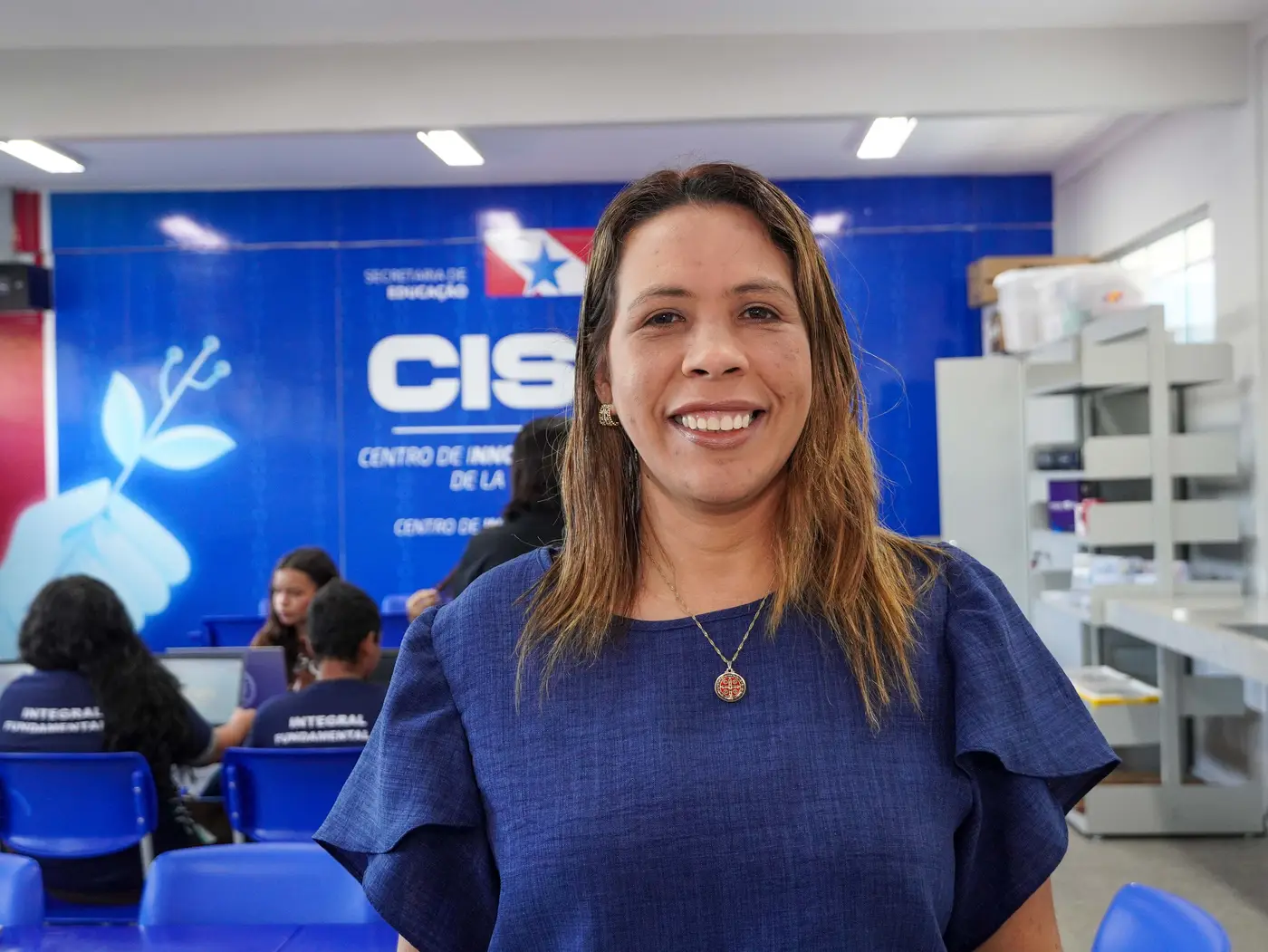 Danielly Balieiro, vice diretora pedag&oacute;gica da escola Estadual de Ensino Integral Bil&iacute;ngue Mestra Idalina Rodrigues Pereira - Foto: Edivaldo Sodré / Ag. Par&aacute;