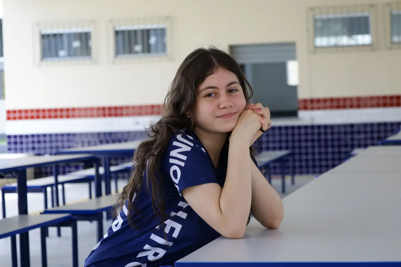 A estudante Clarisse Vitória, do 1º ano do Ensino Médio, comemorou a oportunidade de estudar em uma escola moderna e equipada - Foto: Pedro Guerreiro / Ag. Pará A estudante Clarisse Vitória, do 1º ano do Ensino Médio, comemorou a oportunidade de estudar em uma escola moderna e equipada - Foto: Pedro Guerreiro / Ag. Pará