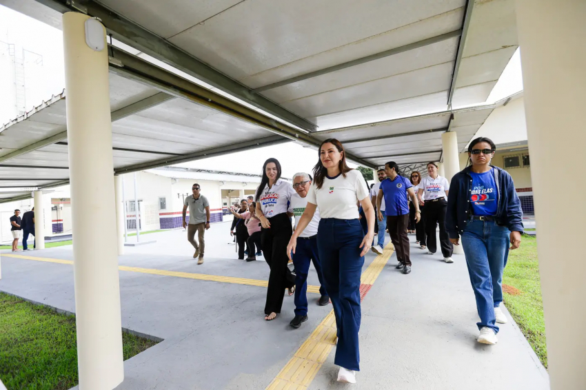 Foto: Governadora Hana Ghassan vistoria obras de nova escola estadual em Tracuateua