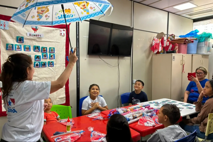 Foto: Pacientes da Escola Hospitalar do Hemopa preparam homenagem aos doadores de sangue