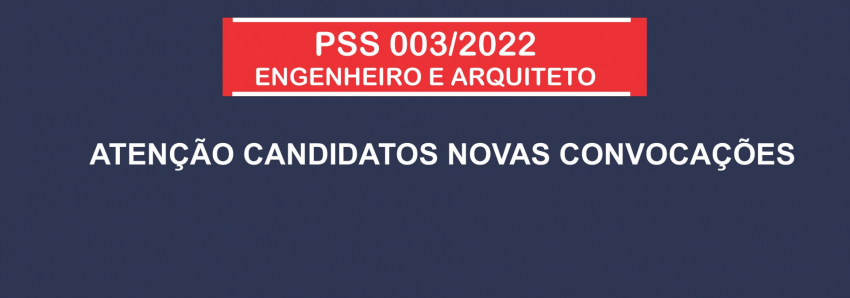 Foto: Novas convocações ENGENHEIROS E ARQUITETOS