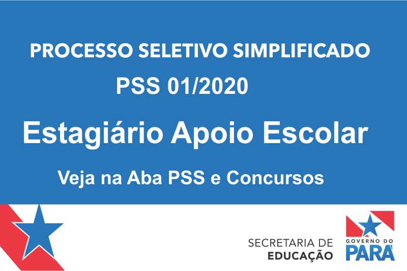 Foto: PPS 01/2020 Estágiário Apoio Escolar