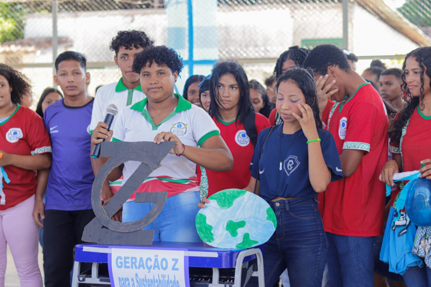 Foto: No Marajó, estudantes participam de atividade pedagógica de educação ambiental