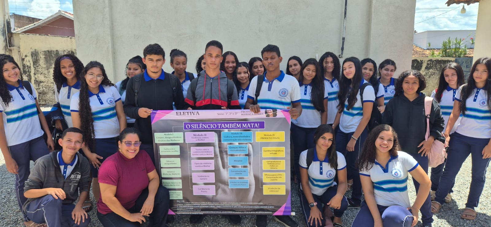 Turma da Eletiva ''O sil&ecirc;ncio tamb&eacute;m mata'' - Foto: Divulga&ccedil;&atilde;o