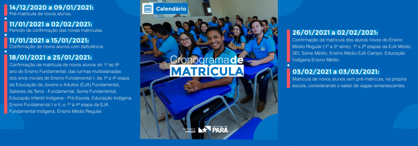 Foto: Seduc inicia o processo de pré-matrícula para a rede estadual de ensino