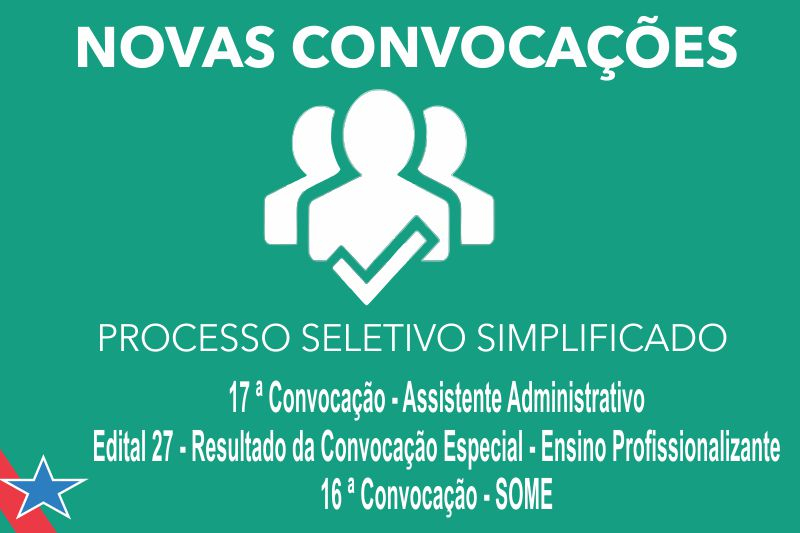 Foto: Novas convovações PSS 01,02 e 03/2019