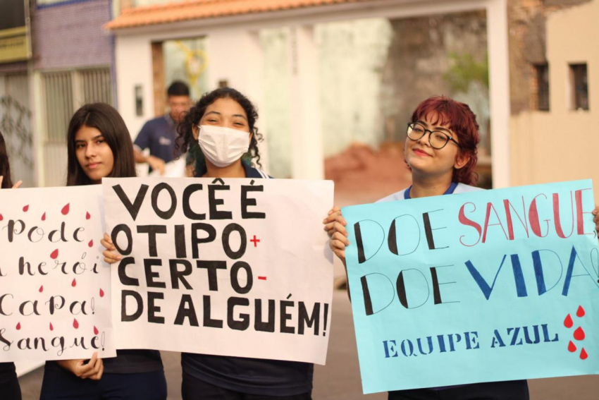 Foto: Em Santarém, projeto incentiva alunos da rede estadual sobre a doação de sangue