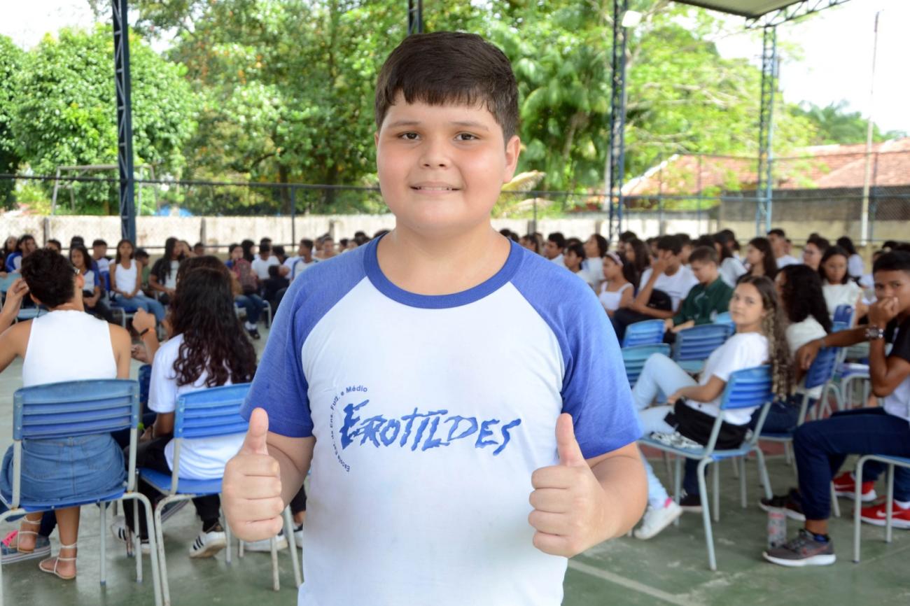 Estudante, Izaac Nicolá - Foto: Rai Pontes / Ascom Seduc