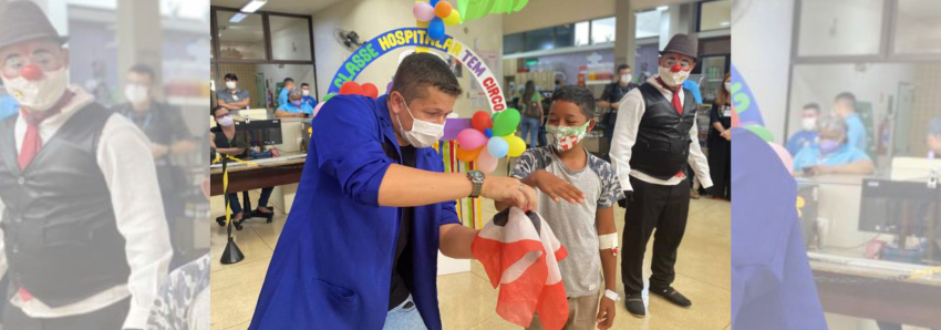 Foto: Com show circense, crianças internadas no Hospital Metropolitano voltam às aulas