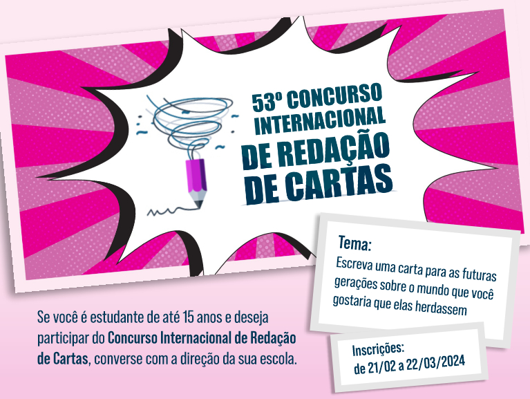 Foto: 53º CONCURSO INTERNACIONAL DE REDAÇÃO DE CARTAS