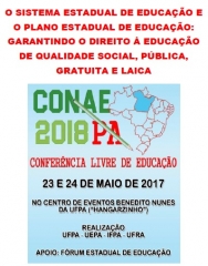 Notícia: Conferência Livre de Educação. O Sistema Estadual de Educação e o Plano Estadual de Educação: Garantindo o Direito à Educação de Qualidade Social, Pública, Gratuita e Laica. (INSCRIÇÕES AQUI)