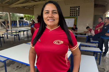 Foto: Professora Roseli Cardoso, da escola estádio Aluízio Ferreira, em Bragança - Foto: Lilian Guedes / Ncom Seduc