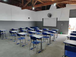 Notícia: Recursos do Prodep transformam estrutura da Escola Joaquim Almeida, em Capitão Poço