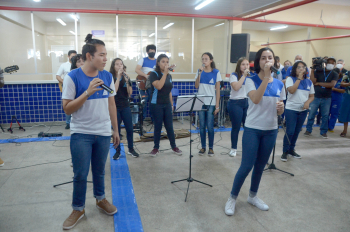 Foto: Governo entrega Escola Estadual Visconde de Souza Franco reconstruída | Fotógrafo: Eliseu Dias / Rai Pontes