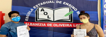 Notícia: Escola Estadual Albanízia de Oliveira incentiva alunos na continuidade ao movimento “Todos em Casa Pela Educação” 
