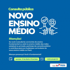 Notícia: CONSULTA PÚBLICA NOVO ENSINO MÉDIO